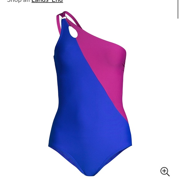 NWT Lands’ End Tummy Control Two Tone One Piece Bathing Suit 20W - Picture 2 of 8